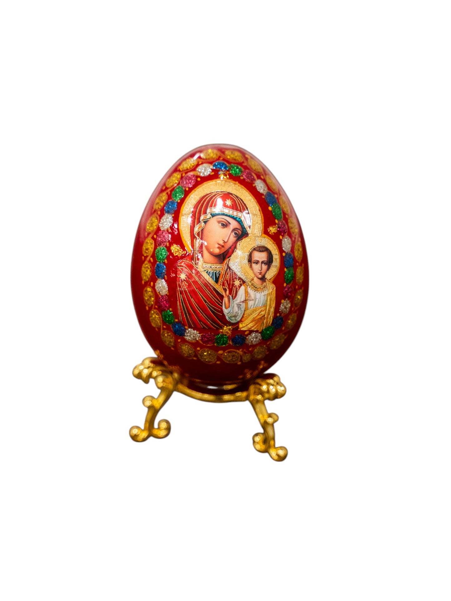 Mother of God Wooden Egg