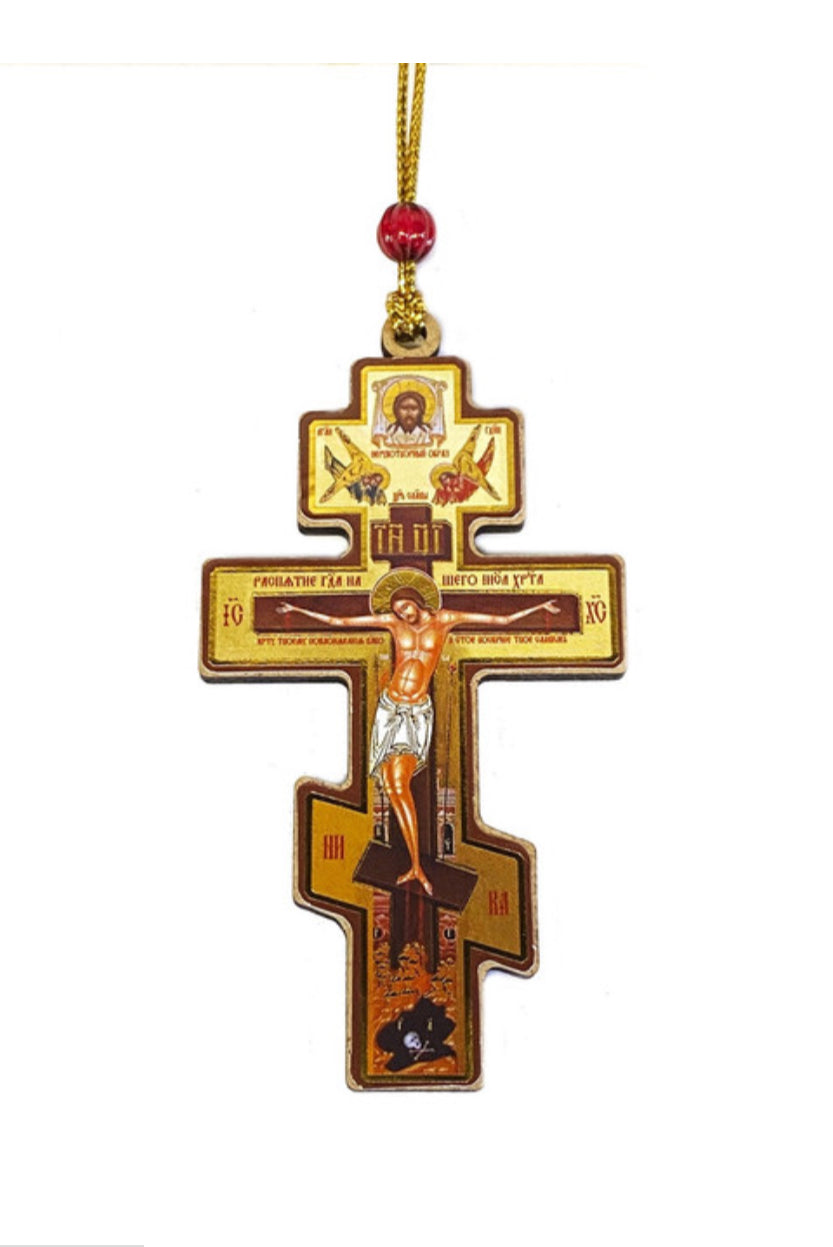 Cross Ornament, three-bar with crucifixion