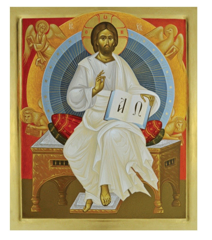 Christ Enthroned with the Four Evangelists, large icon