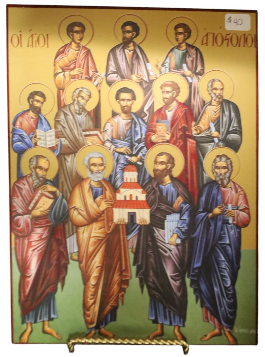 Jesus Christ with his Twelve Apostles Icon