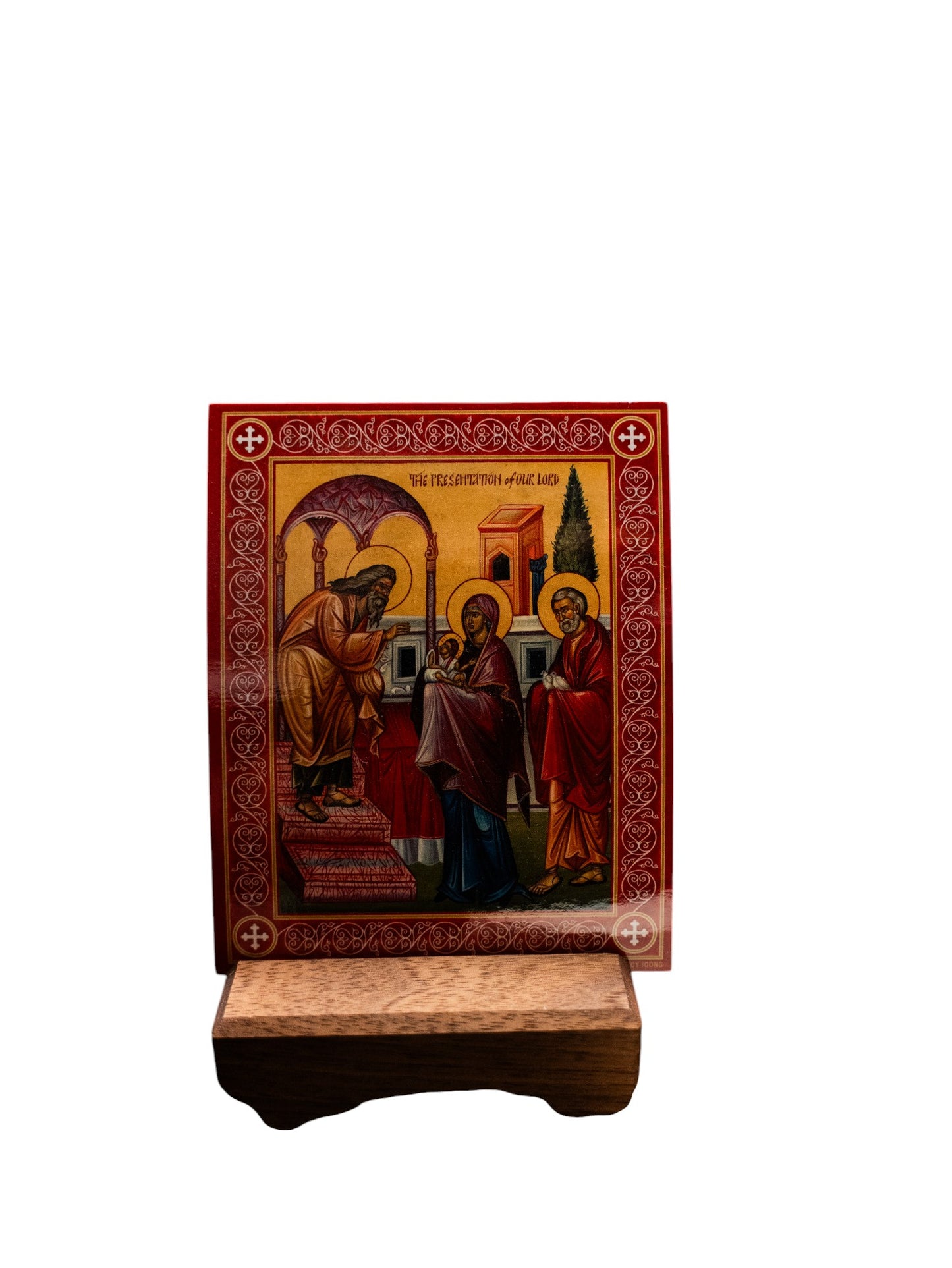 Icon card set with wood stand