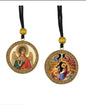 Pendant, Guardian Angel and Nativity, double-sided on wood
