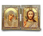 Diptych Virgin of Kazan and Christ the Teacher Gold Foil