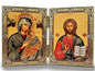 Diptych Virgin of Perpetual Help and Christ Gold Foil