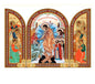 Triptych Resurrection with multitude of angels