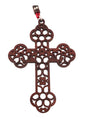 Cross Ornament, ornate cut-out floral and vine design