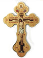 Wood wall cross,Budded with crucifixion