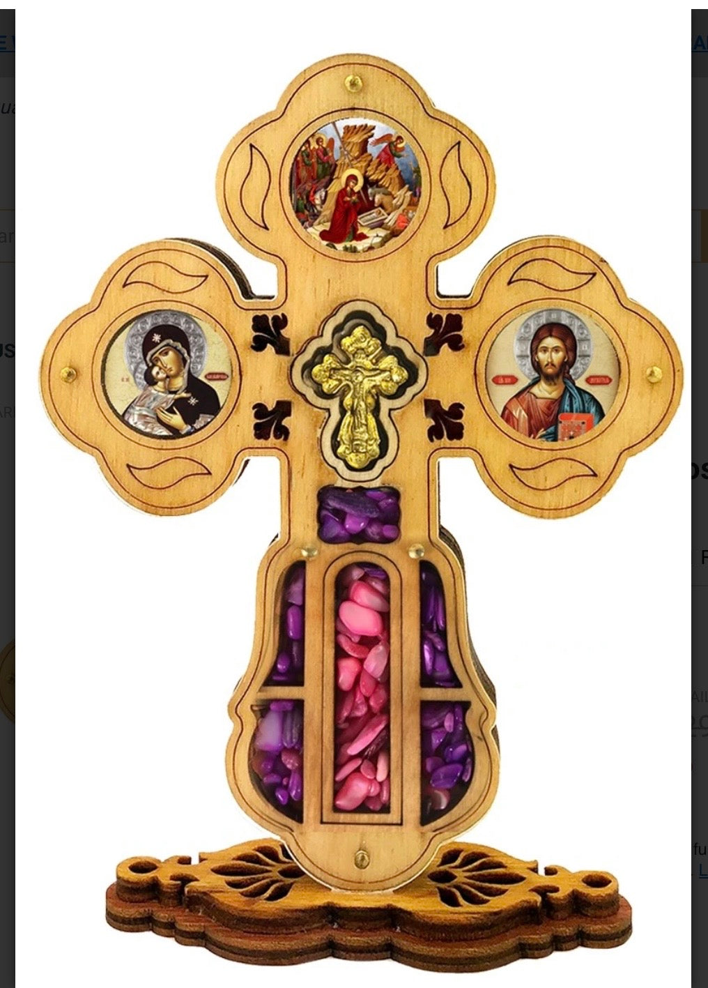 Budded Cross on stand, Nativity with incense