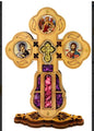 Budded Cross on stand, Nativity with incense