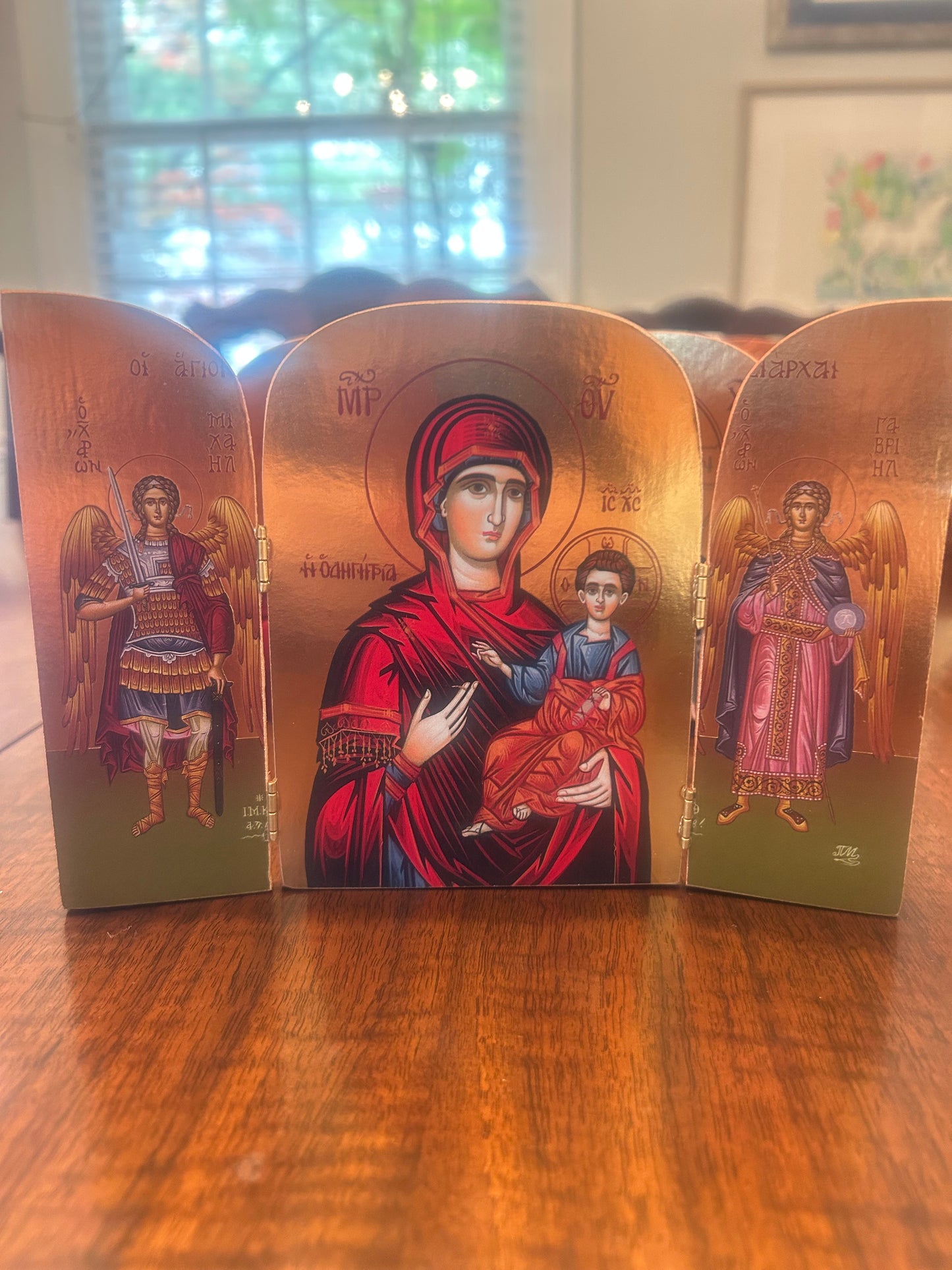 Triptych Theotokos w/ Christ & Archangels Large
