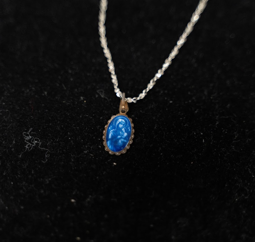 Blue Virgin Mary Necklace SS